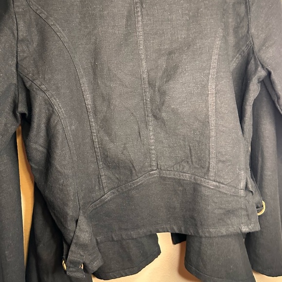 Soft Surroundings Women’s Alicante Linen Blend Topper Blazer Size Medium Black - Picture 10 of 11